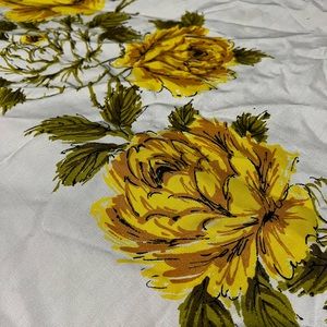 70’s fringe floral tablecloth